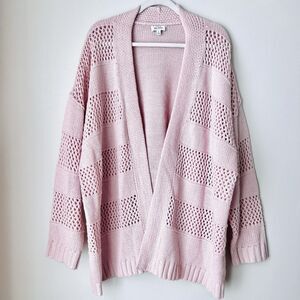 True Craft Blush Pink Knit Open Face Cozy Oversize Cardigan Cottagecore Plus 3X